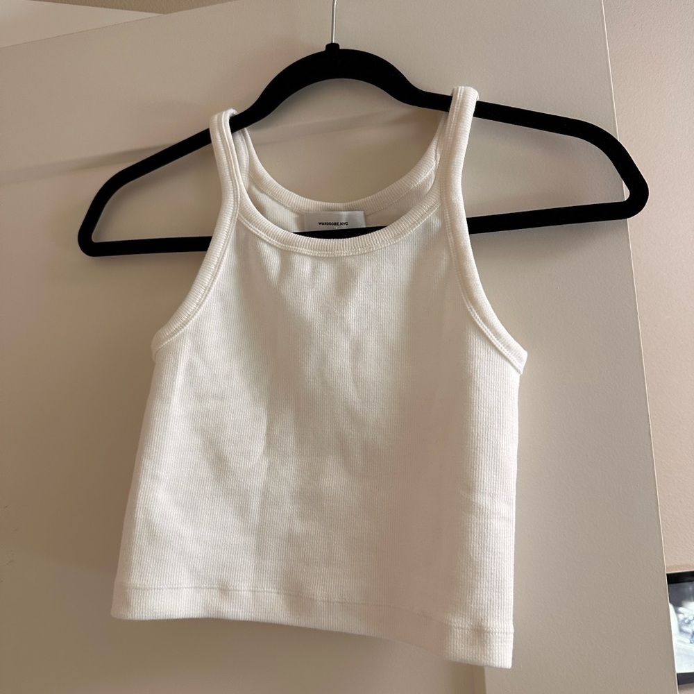 WARDROBE.NYC Classic White Ribbed Top